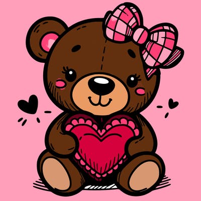 teddy bear hugging a heart