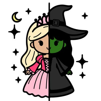 split princess and witch