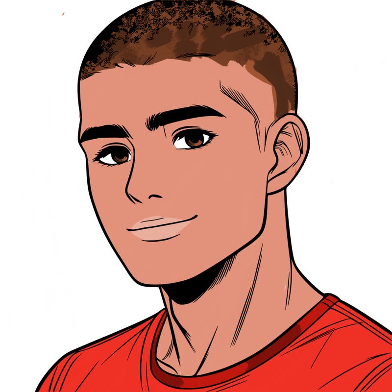 realistic man with buzz cut