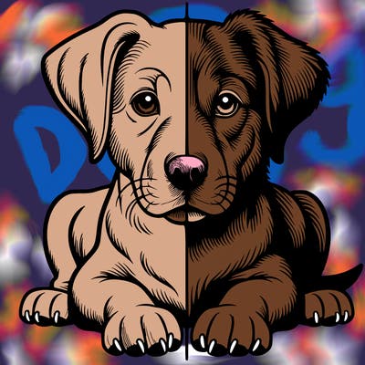 realistic dog split picture