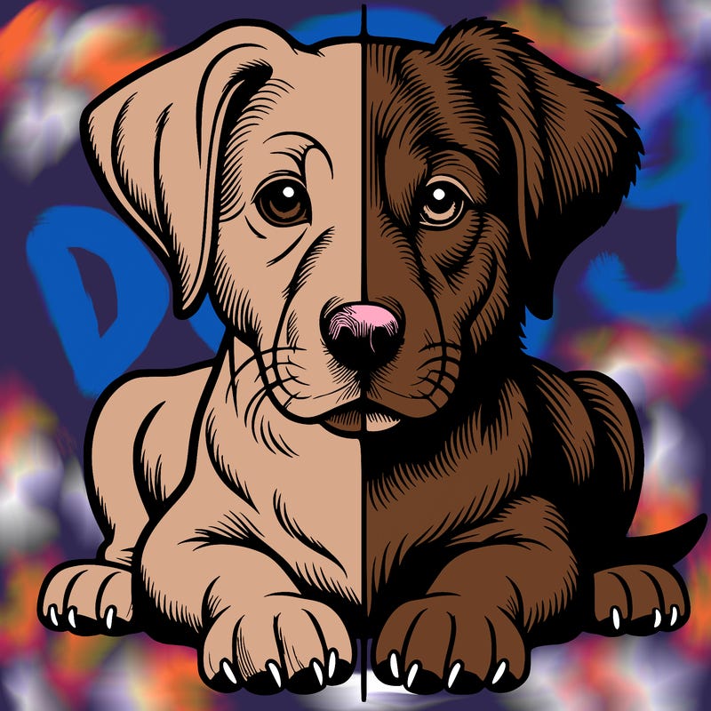 realistic dog split picture