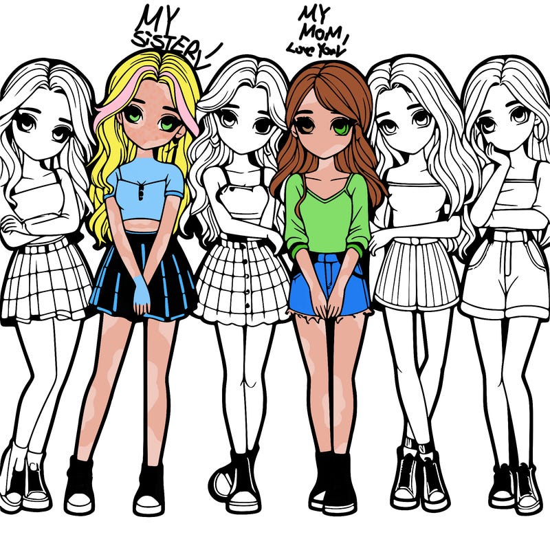 a group of girls realistic