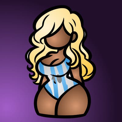 curvy woman with hair
