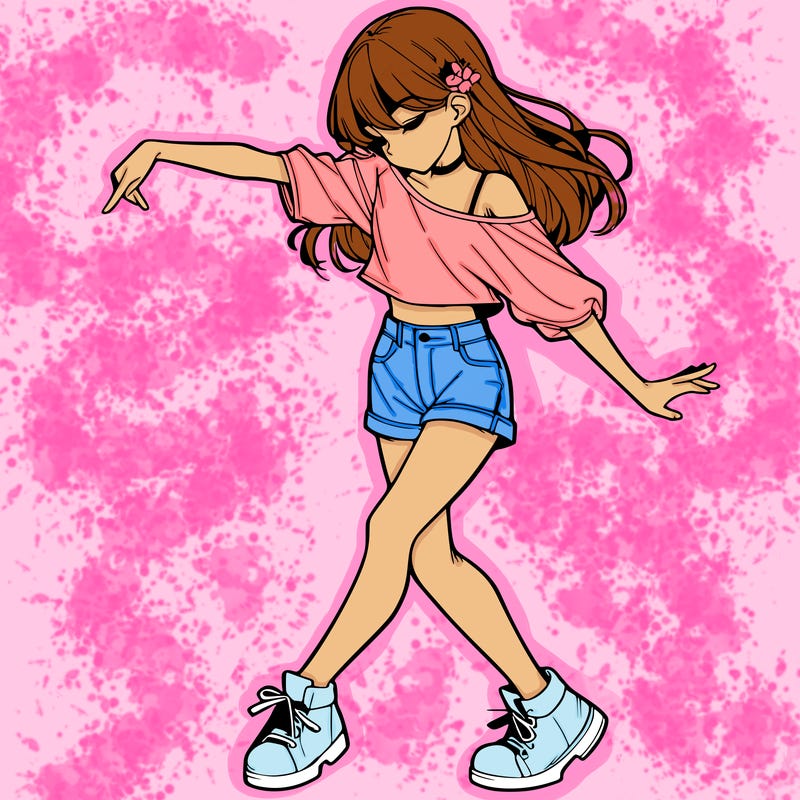 realistic girl danceing