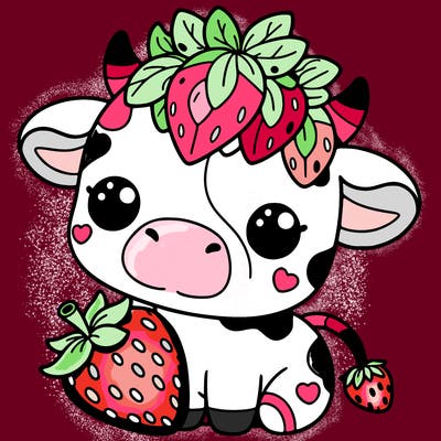 cute strawberry cow