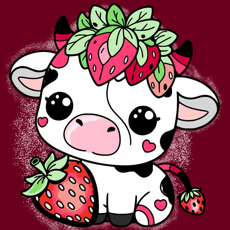 cute strawberry cow