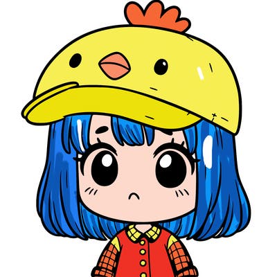 cute girl with chicken hat