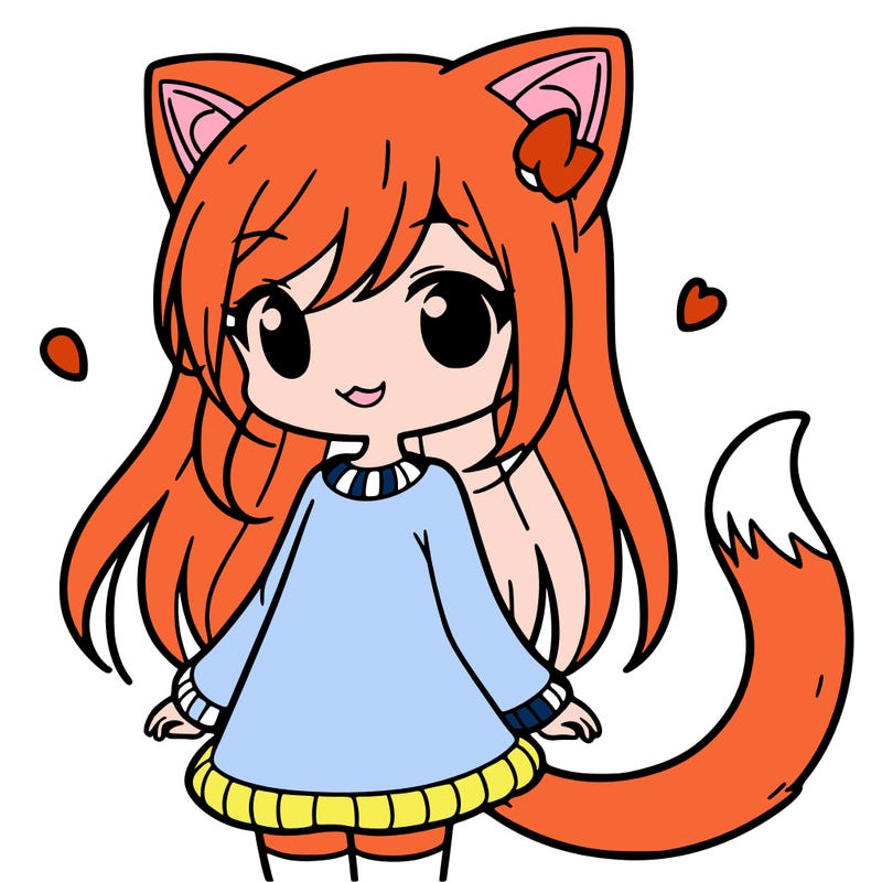 girl with cat ears and tail