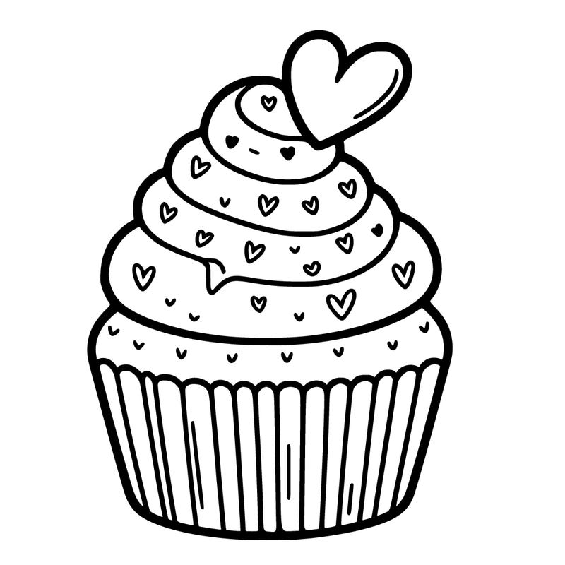 cupcake with heart frosting