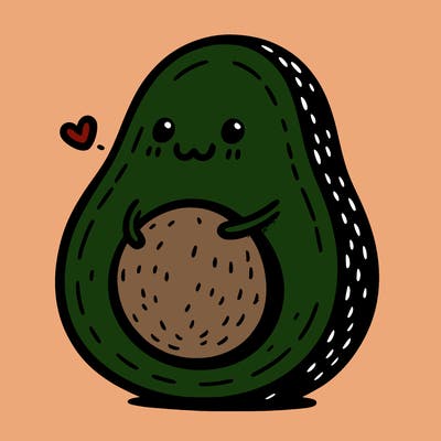 an avocado hugging an avocado