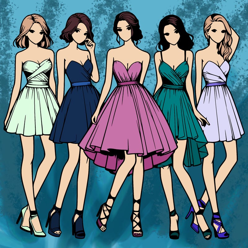 realistic girls with prom dress on