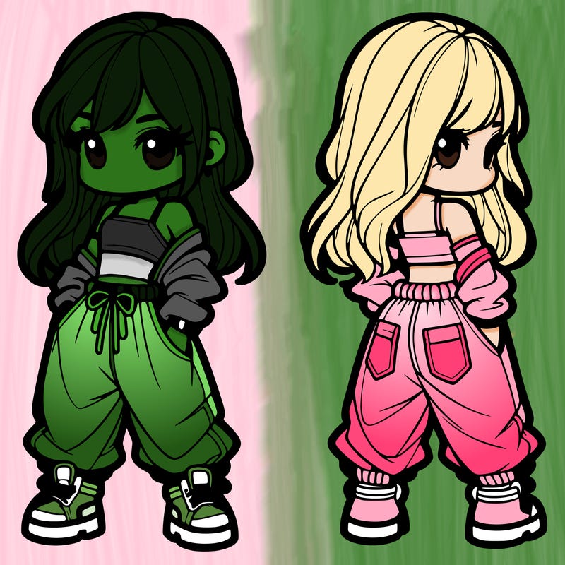 girl in crop top and baggy pants