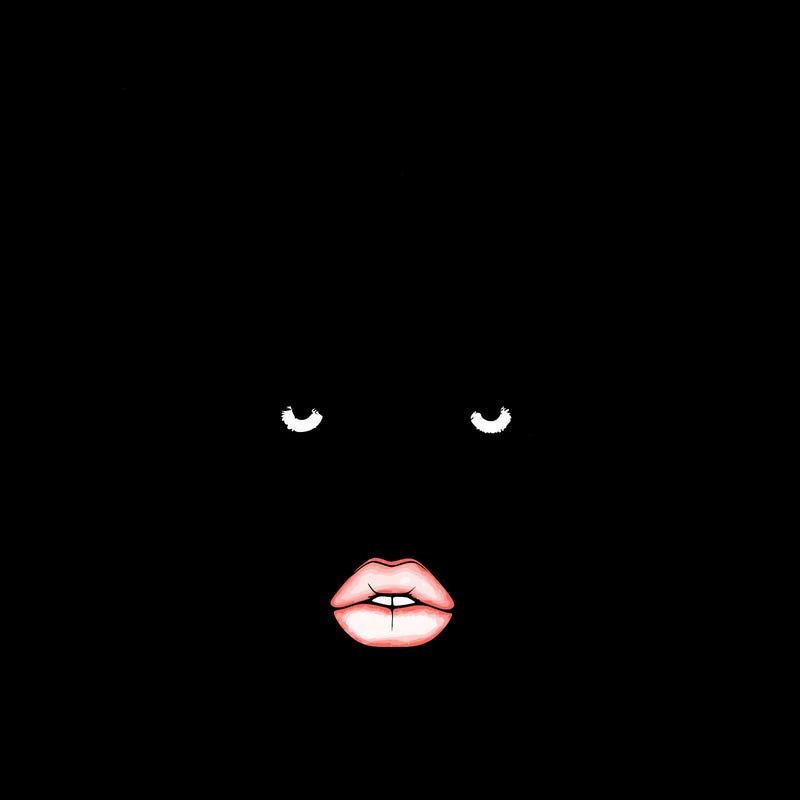 realistic girl with two buns on her hair and lips