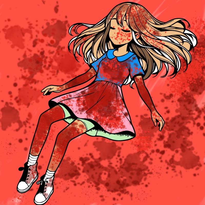 realistic girl floating