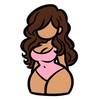 curvy woman with hair