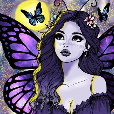 butterfly fairy realistic girl