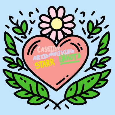 heart with a flower outlining around it