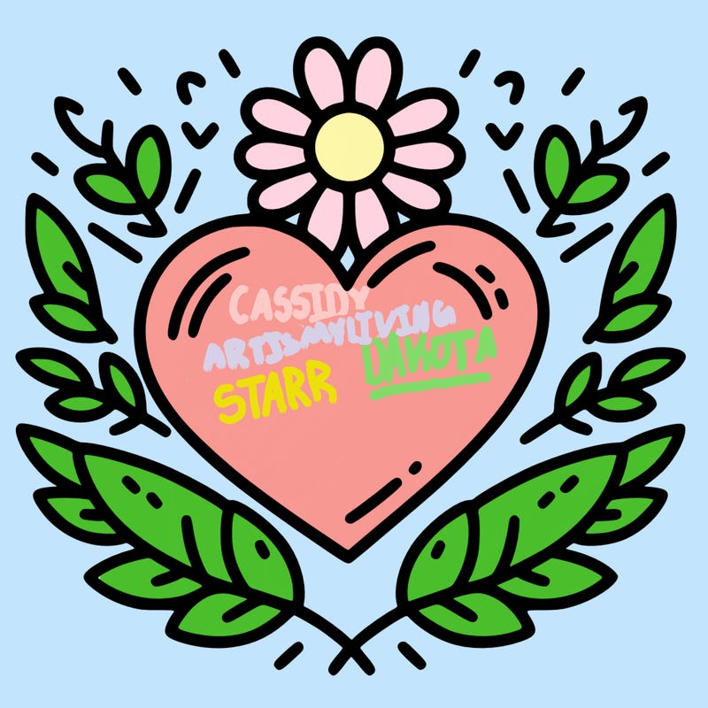 heart with a flower outlining around it