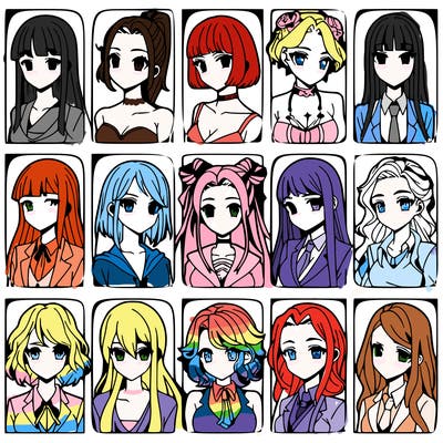 girls that look diffrent anime