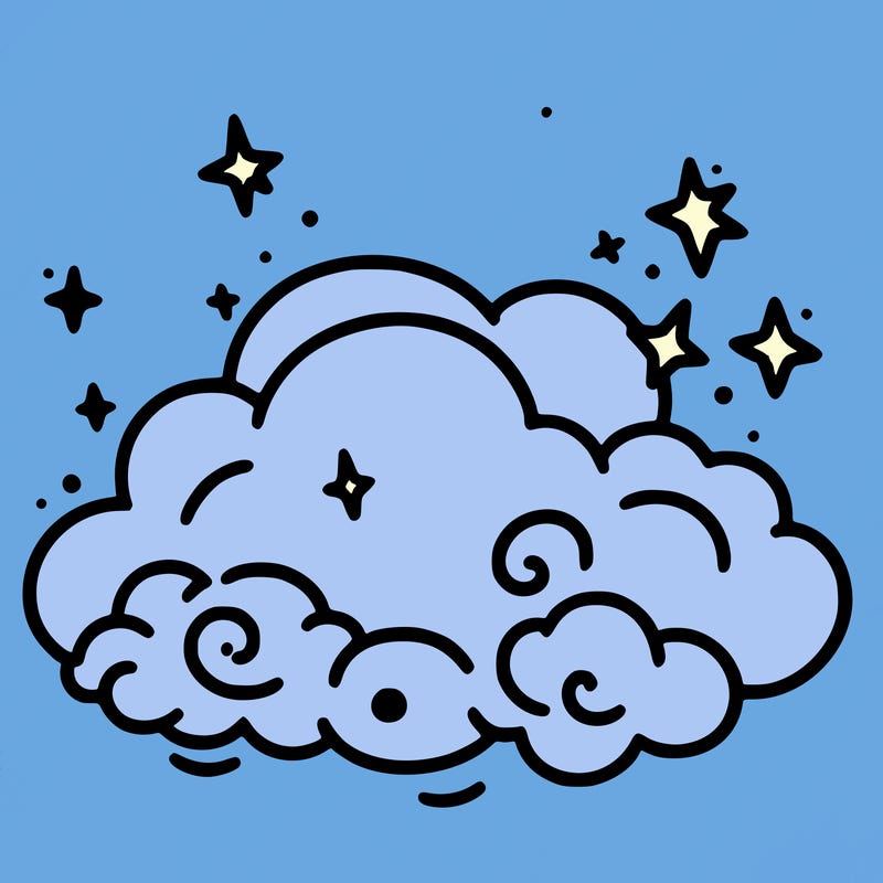 pink starry cloud sky