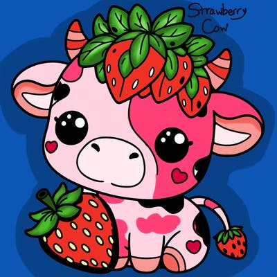 cute strawberry cow