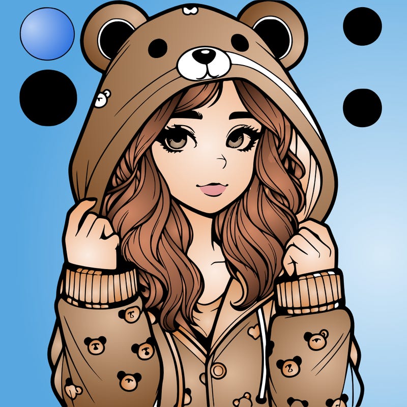 realistic girl in a animal pjs hoodie