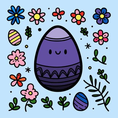 easter egg with simple pattern