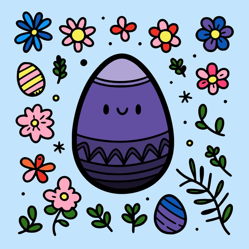 easter egg with simple pattern