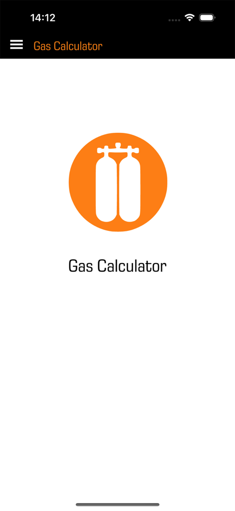 Scuba Gas Calculator - Scuba Gas Calculator app home screen featuring a double tank icon