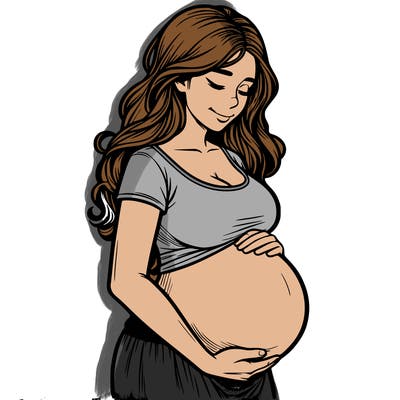 woman heavily pregnant realistic
