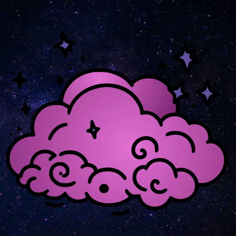 pink starry cloud sky