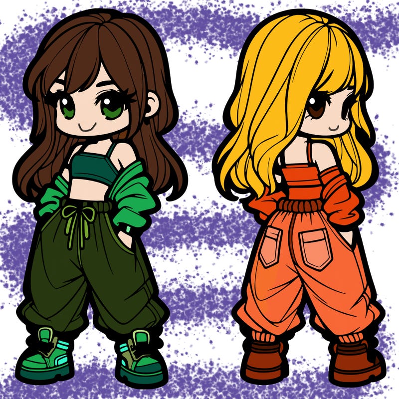 girl in crop top and baggy pants