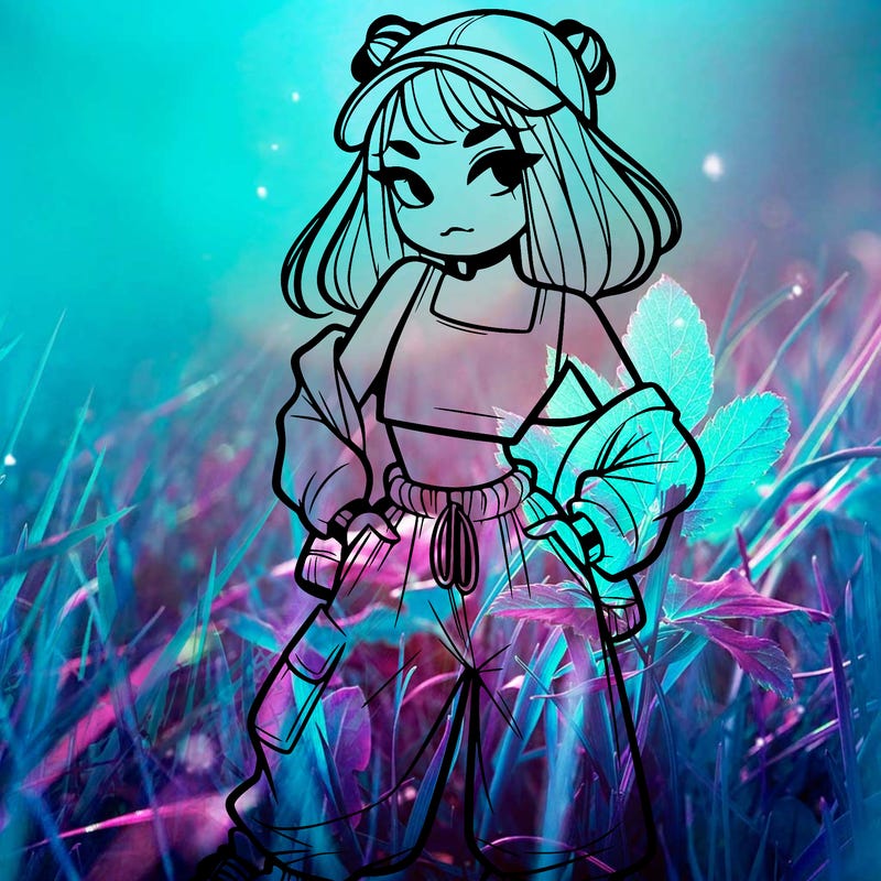 girl in crop top and baggy pants