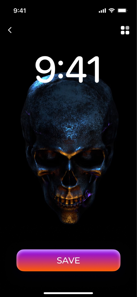 Futuristisches 3D-Totenkopf-Ladeanimations-Thema mit metallischer Textur