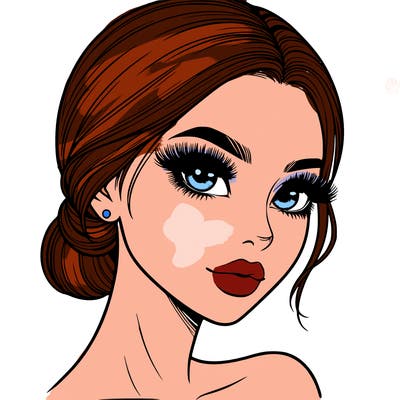 realistic girl with lashes