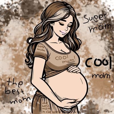 woman heavily pregnant realistic