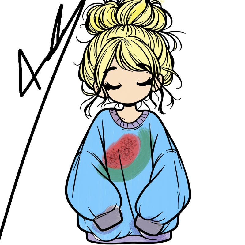 girl with baggy sweatshirt and messy bun