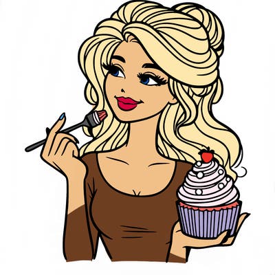 pretty woman with a cupcake