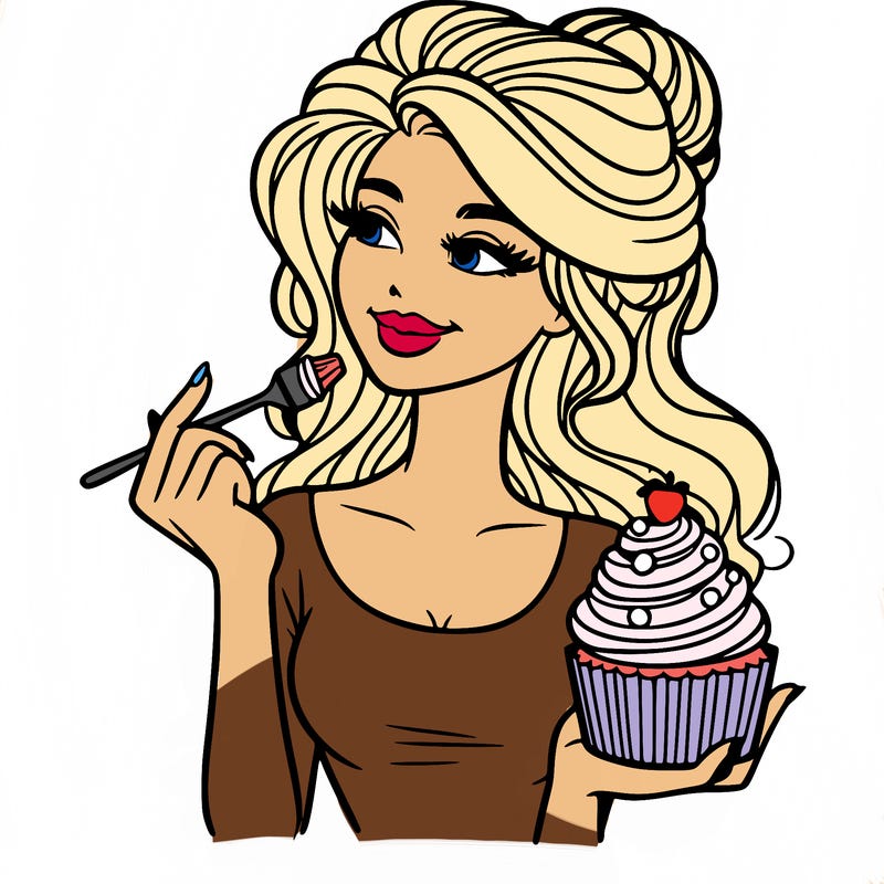 pretty woman with a cupcake
