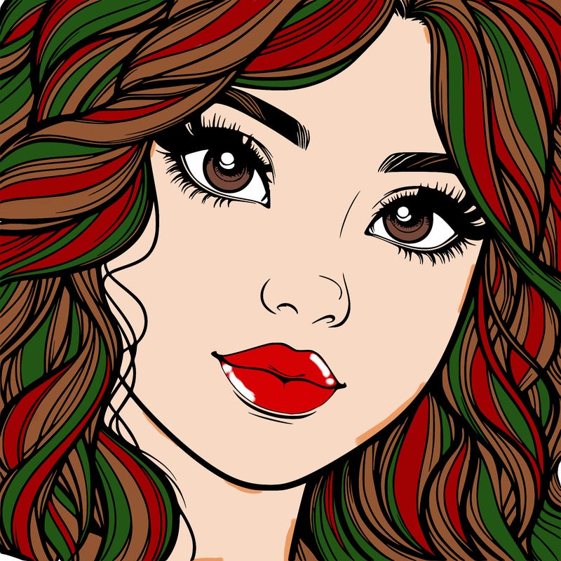 beautiful realistic girl close up to the camera with wavy hair,