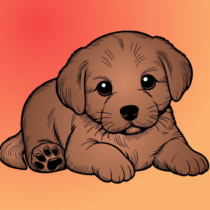 a cute realistic puppy