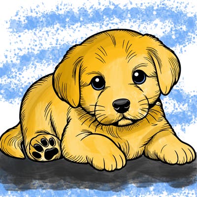 a cute realistic puppy