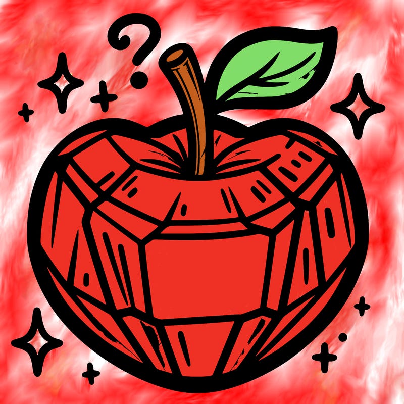 very shiny crystal apple