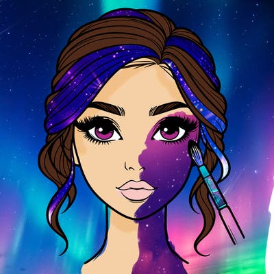 realistic person with makeup