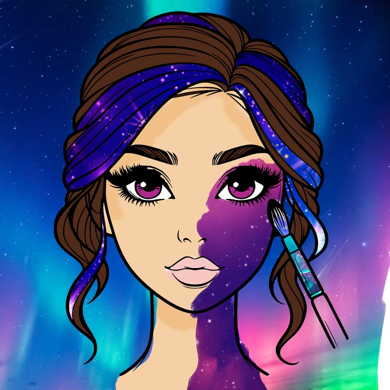 realistic person with makeup