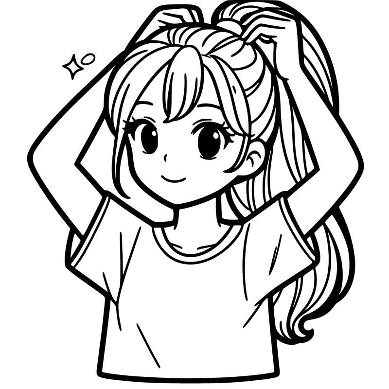 girl putting up hair