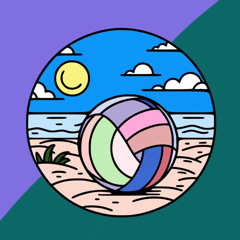 volleyball on a beach