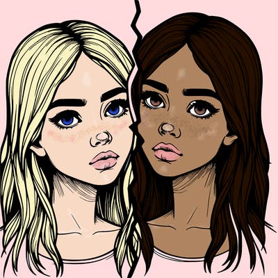 realistic girl split