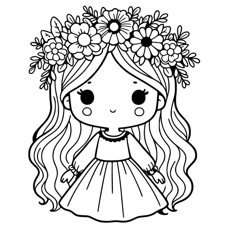 girl with flowers crown