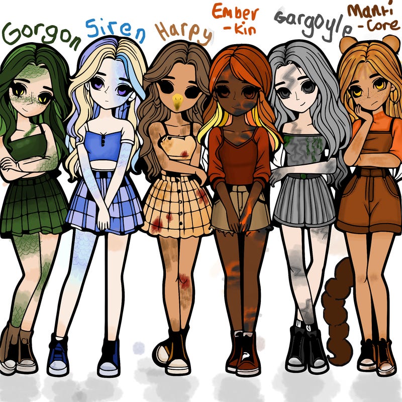 a group of girls realistic